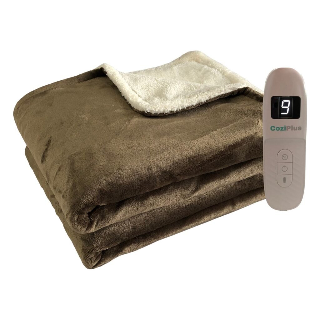 CoziPlus Classic heated throw in Brown