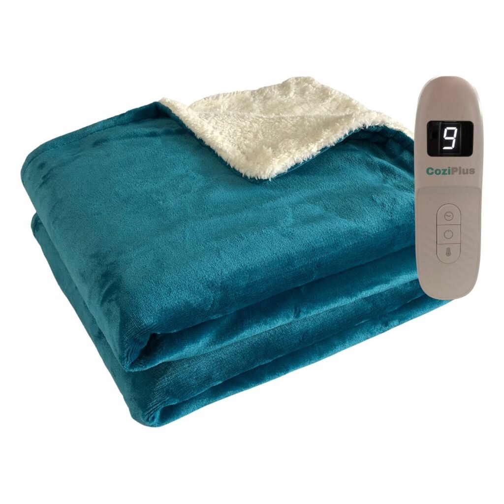 CoziPlus Classic heated throw in Teal