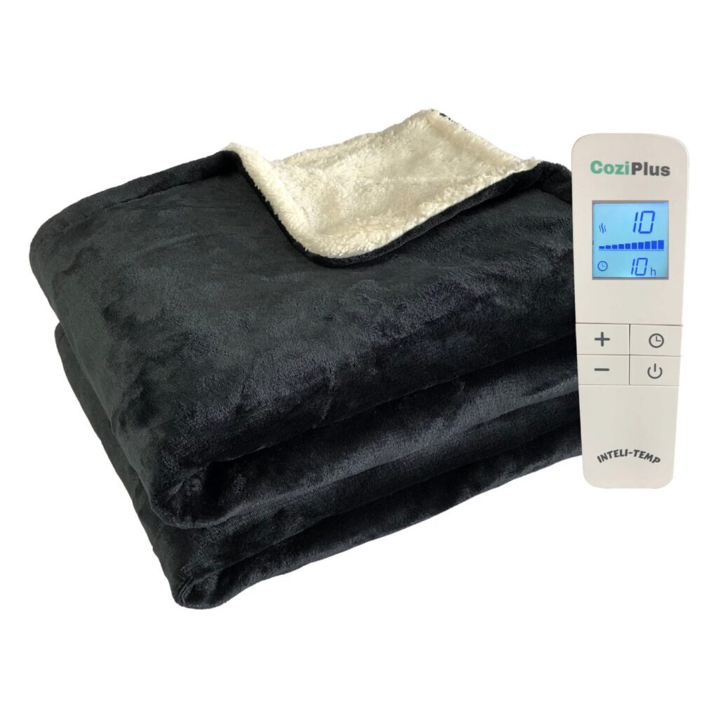 CoziPlus Premium heated throw in Black