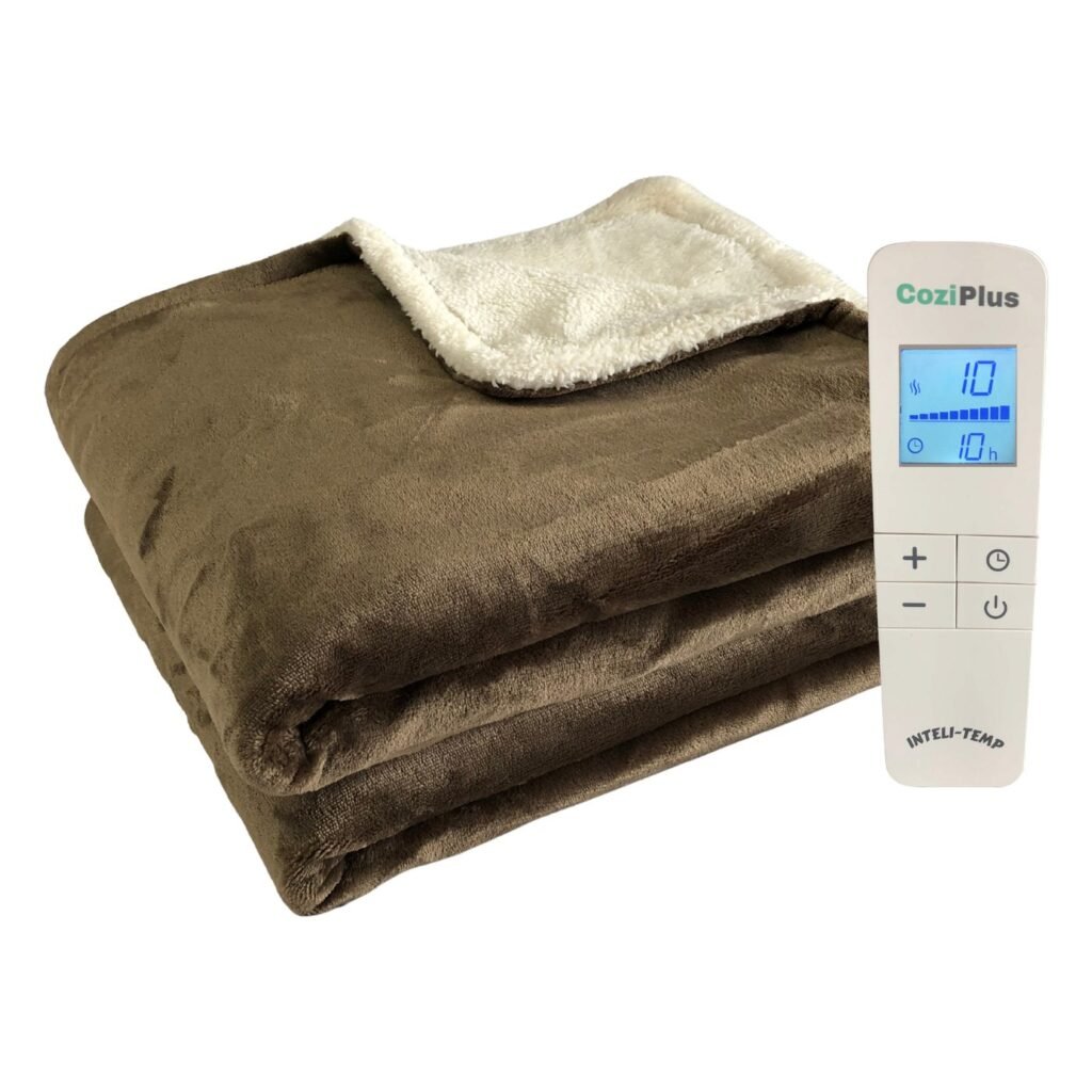 CoziPlus Premium heated throw in Brown
