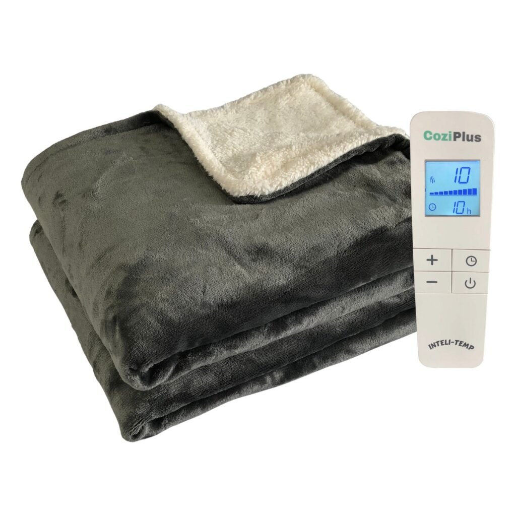 CoziPlus Premium heated throw in Grey